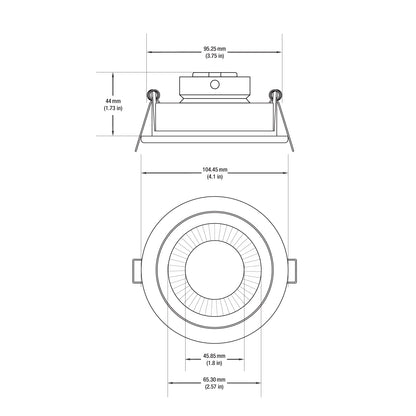 T-54 MR16 Light Fixture (White), 3.5 inch Round Recessed Downlight Open Reflector Trim - GekPower