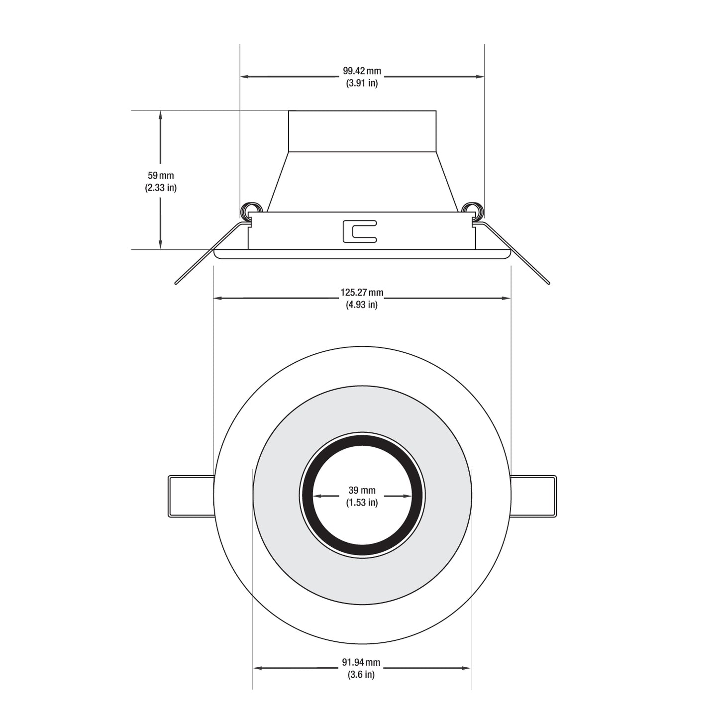 T-52 MR16 Light Fixture (White), 4 inch Recessed Downlight Adjustable Reflector Trim - GekPower