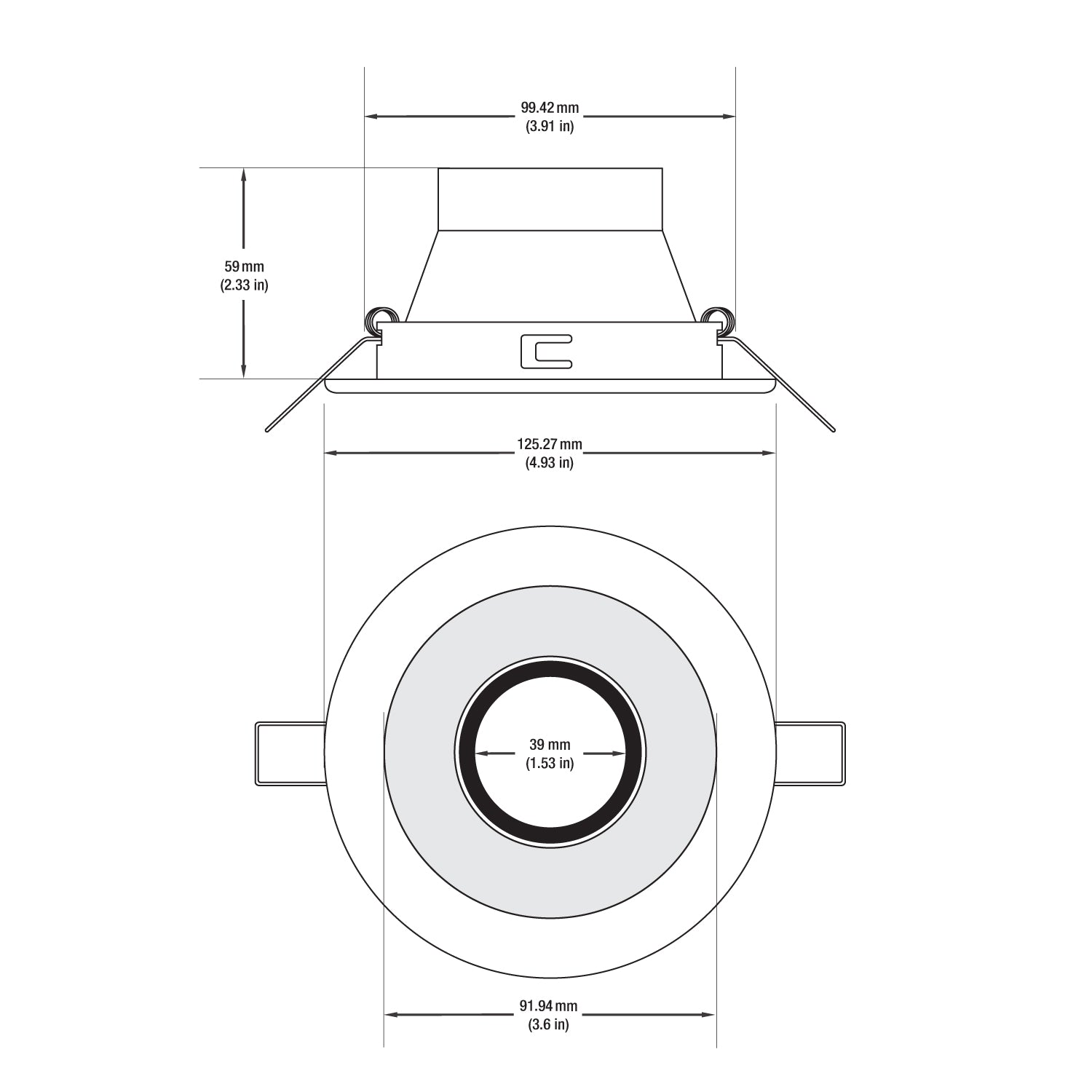 T-52 MR16 Light Fixture (White), 4 inch Recessed Downlight Adjustable Reflector Trim - GekPower