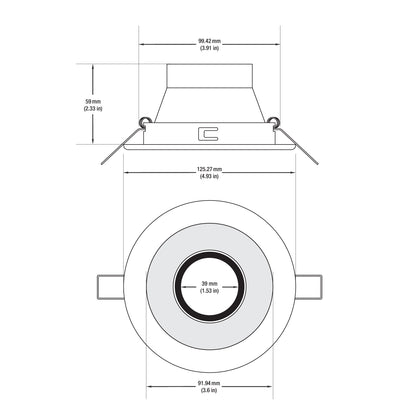 T-52 MR16 Light Fixture (White), 4 inch Recessed Downlight Adjustable Reflector Trim - GekPower