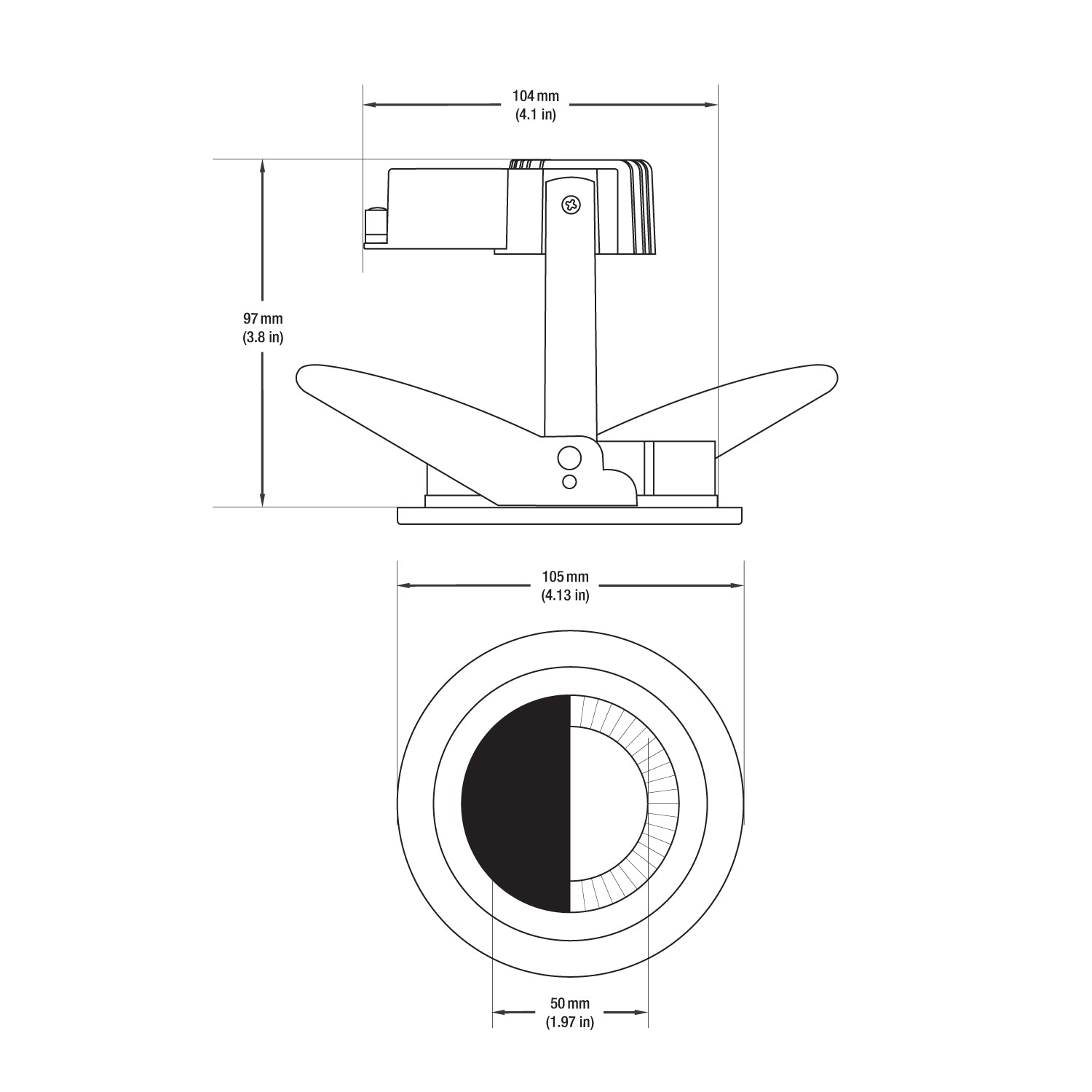 T-51 MR16 Light Fixture (White), 4 inch Adjustable Wall Wash Reflector Trim - GekPower