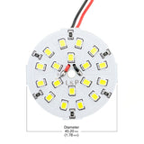 12V 18 SMD 3528 LED Flat Round PCB 2W  Dimmable Cool White