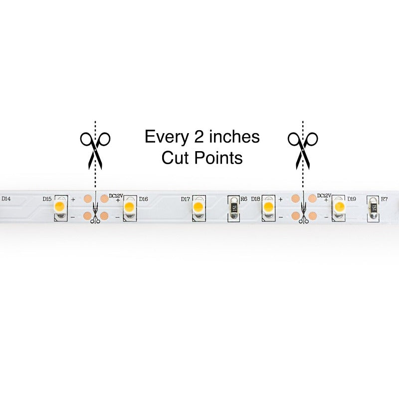 10M(32.8ft) Indoor LED Strip 3528, 12V 1.5(w/ft) 126-144(Lm/ft) 60(LEDs/m) CCT(2.7K, 6K) - GekPower