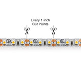 5M(16.4ft) Indoor LED Strip 3528, 12V 3(w/ft) 255-290(Lm/ft) 120(LEDs/m) 6K(Cool White) - GekPower