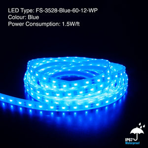 5M(16.4ft) Waterproof LED Strip 3528, 12V 1.5(w/ft) CCT(Blue, Green Red) - GekPower