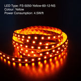 5M(16.4ft) Indoor LED Strip 5050, 12V 4.5(w/ft) 60(LEDs/m) CCT(Yellow, Red, Blue, Green) - GekPower