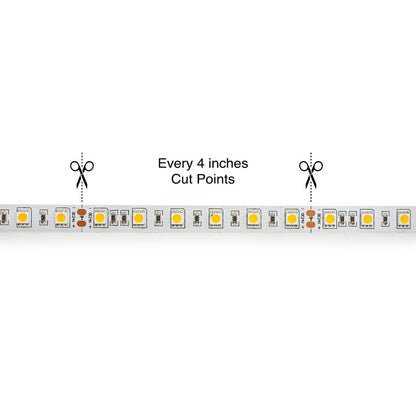 5M(16.4ft) Indoor LED Strip 5050, 24V 4.5(w/ft) 360-396(Lm/ft) 60(LEDs/m) CCT(3K, 4K, 6K) - GekPower