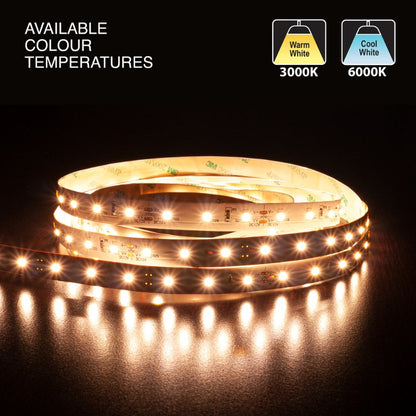 5M(16.4ft) Indoor LED Strip 2835, 12V 2(w/ft) 220-250(Lm/ft) 60(LEDs/m) CCT(3K, 6K) - GekPower