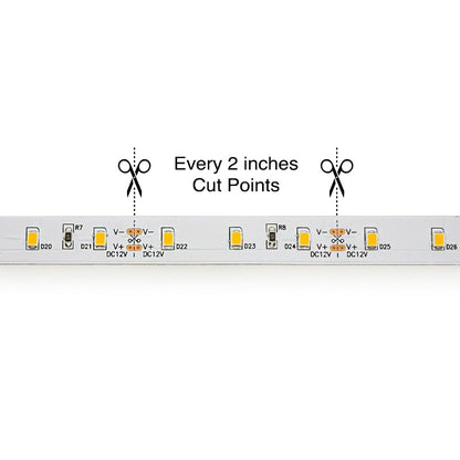 5M(16.4ft) Indoor LED Strip 2835, 12V 2(w/ft) 220-250(Lm/ft) 60(LEDs/m) CCT(3K, 6K) - GekPower