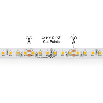 5M(16.4ft) Indoor LED Strip 2835, 24V 4.5(w/ft) 400-420(Lm/ft) 120(LEDs/m) CCT(2.4K, 5K) - GekPower