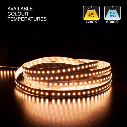 5M(16.4ft) Indoor LED Strip 2835, 24V 9(w/ft) 720-750(Lm/ft) 120(LEDs/m) CCT(2.7K, 6K) - GekPower