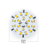 12V Flat Round PCB 18 SMD 3528 LED 2W Warm White - GekPower