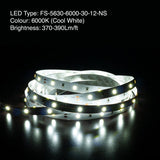 5M(16.4ft) Indoor LED Strip 5630, 12V 4.5(w/ft) 370-390(Lm/ft) 30(LEDs/m) CCT(3K, 6K) - GekPower