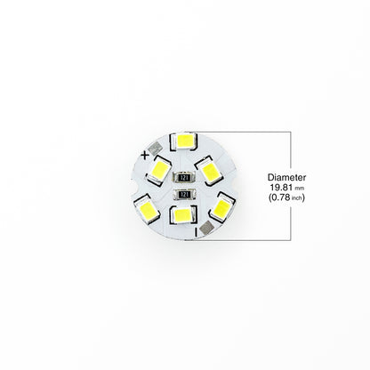 12V 6 SMD 3528 LED Flat Round PCB Dimmable Day light (6000K)