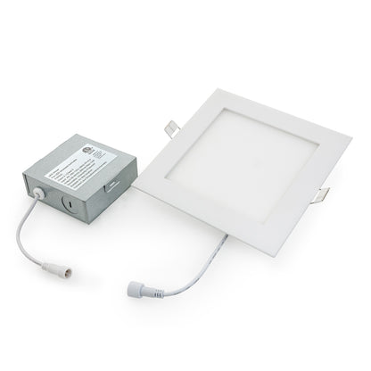 6 inch Square LED Panel Light 120V 12W Dimmable 3000K(Warm White), gekpower