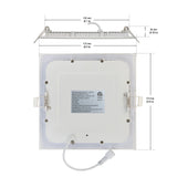 6 inch Square LED Panel Light 120V 12W Dimmable 3000K(Warm White), gekpower
