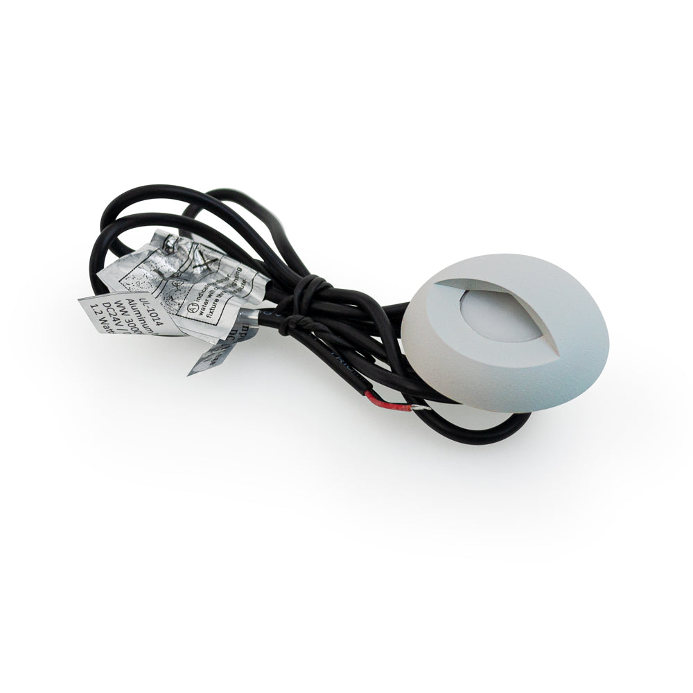 Round Outdoor Dimmable LED Step Light/ Pathway Light Eyelid Trim Silver Grey TYPE3 3000K, RGB