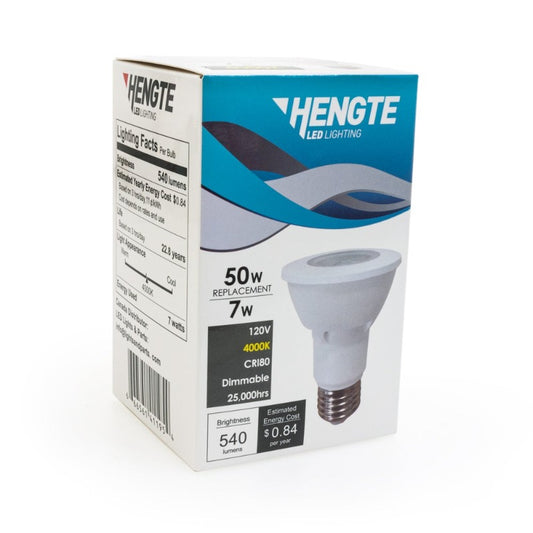 Hengte PAR20 LED Bulb, 120V 7W Equivalent 50W 4000K(Natural White) - GekPower