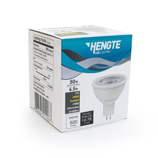 Hengte MR16 LED Bulb, 12V 6.5W Equivalent 50W 5000K(Daylight) - GekPower