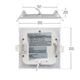 4 inch Square LED Panel Light Dimmable LP-ULFTD-12109, 120V 9W 5000K(Daylight) - GekPower
