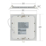 LP-ULFTD-17512 6 inch Square LED Panel Light 120V 12W Dimmable 5000K(Daylight), gekpower