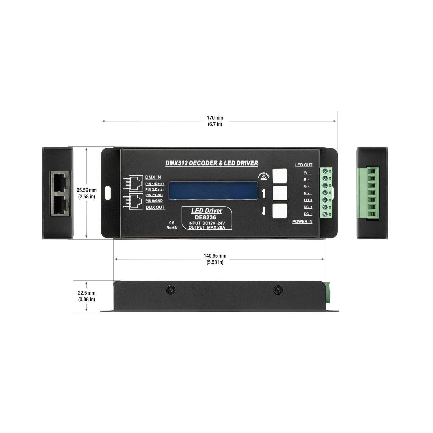 DE8236 RGBW DMX512 Decoder and LED Driver - GekPower