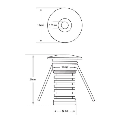 RD21 Mini LED Outdoor Recessed Step Light, 12V 0.5W - GekPower