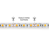 5M(16.4ft) Indoor LED Strip 5050, 12V 4.5(w/ft) 360-396(Lm/ft) 60(LEDs/m) CCT(1.5K, 2.7K, 4K, 5K) - GekPower