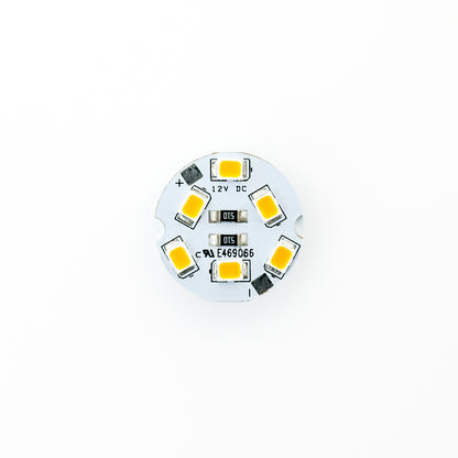 12V 6 SMD 2835 LED Flat Round PCB Dimmable Warm White (2700K), gekpower