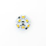 12V 6 SMD 2835 LED Flat Round PCB Dimmable Warm White (2700K)