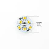 12V 6 SMD 2835 LED Flat Round PCB Dimmable Warm White (2700K), gekpower