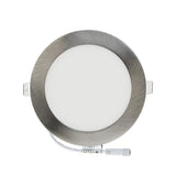 6 inch Round Dimmable Recessed LED Panel Light / Downlight / Ceiling Light 120V 15W 3000K Brushed Nickel, gekpower