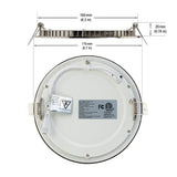 6 inch Round Dimmable Recessed LED Panel Light / Downlight / Ceiling Light 120V 15W 3000K Brushed Nickel, gekpower