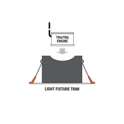 VBD-MTR-76T Low Voltage IC Rated Downlight LED Light Fixture, 3.5 inch Square White mr16 fixture, gekpower