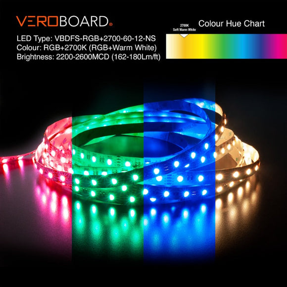 Veroboard 5M(16.4ft) Color Changing LED Strips 60 LED/m Dimmable, Flexible RGB+2700K LED Strip light 5050 SMD 12V,  RGBW, 12V, Dimmable, Canada, British Columbia, North America. 