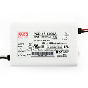 Canada, British Columbia, North America. Dimmable  Mean Well PCD-16-1400A Constant Current LED Driver, 1400mA 8-12V 16W