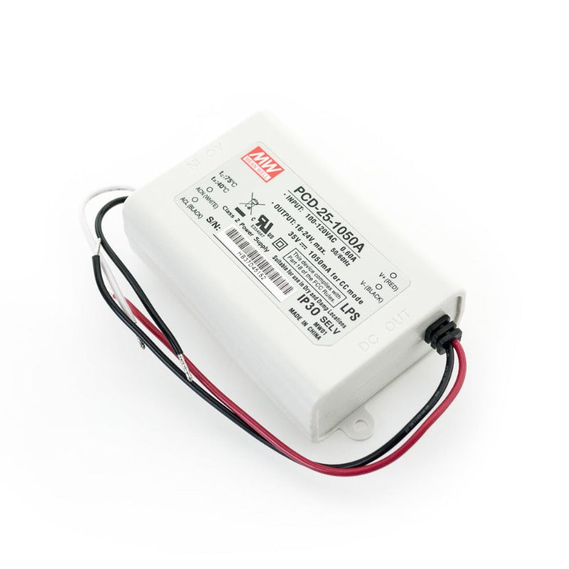 Mean Well PCD-25-1050A Constant Current LED Driver, 1050mA 16-24V 25W, gekpower