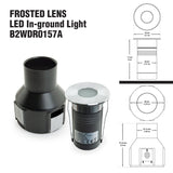 B2WDR0157A 2 inch Round Recessed LED Inground Light, 24V 2.5W 30° Beam - GekPower