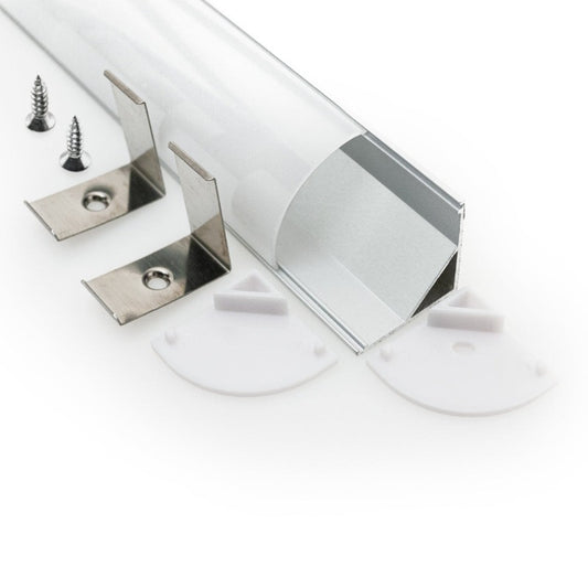 Corner Mount Curve Linear Aluminum LED Channel for LED Strips 1Meter(3.2ft) VBD-CH-C3, Gekpower