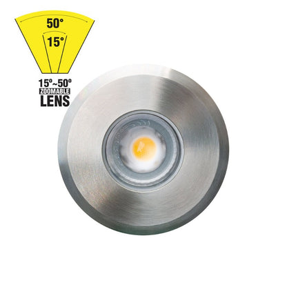 UL-8W-COB-0800-J 3inch Round Adjustable Beam Direction In-Ground Up light, 12-24V DC 8W - GekPower