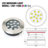 UL-1201-1500(RGBW)-I 6inch Round Shallow Recessed Changing Color Inground Up light, 24V 15W RGBW - GekPower