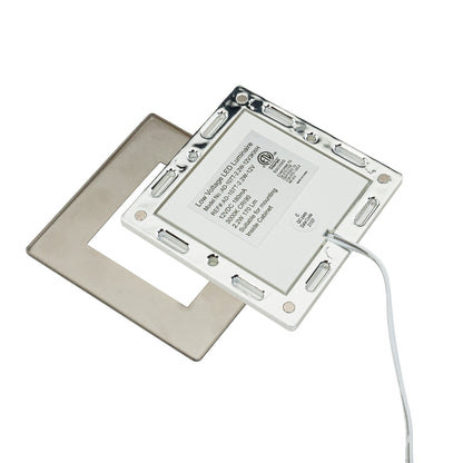 Square Cabinet Puck Light Surface Mount 12V 2.2W Brushed Nickel AD-107T-2.2W-12V, gekpower