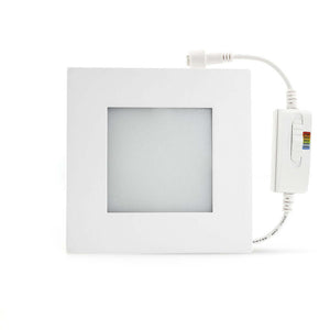 4 inch Square Flat Dimmable Recessed LED Panel Light / Downlight / Ceiling Light, 120V 9W 5CCT(2.7K, 3K, 3.5K, 4K, 5K)