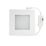 4 inch Square Flat Dimmable Recessed LED Panel Light / Downlight / Ceiling Light, 120V 9W 5CCT(2.7K, 3K, 3.5K, 4K, 5K)