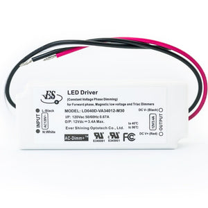 ES SQJ-Box Constant Voltage LED Driver 12V 3.4A 40W LD040D-VA34012-M30