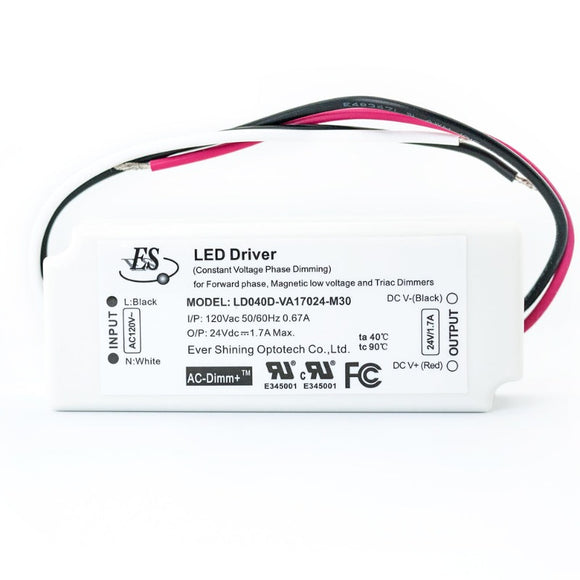 ES SQJ-Box Constant Voltage LED Driver 24V 1.7A 40W LD040D-VA17024-M30