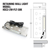 7 inch Hardscape Retaining Wall Light, 12V 2W 3000K(Warm White) - GekPower