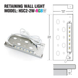 7 inch Color Changing Hardscape Retaining Wall Light, 12V 2W RGBW, gekpower