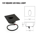 SQ25-1W-3K-ORB Square LED Step Light, 12V 1W 3000K(Warm White) - GekPower