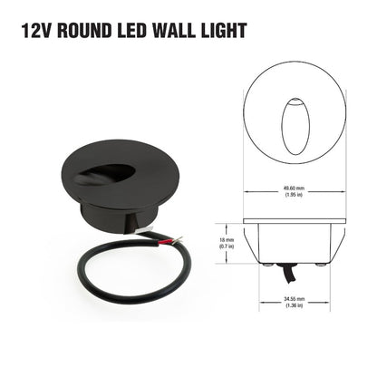 RD25-1W-3K-ORB Round LED Step Light, 12V 1W 3000K(Warm White) - GekPower